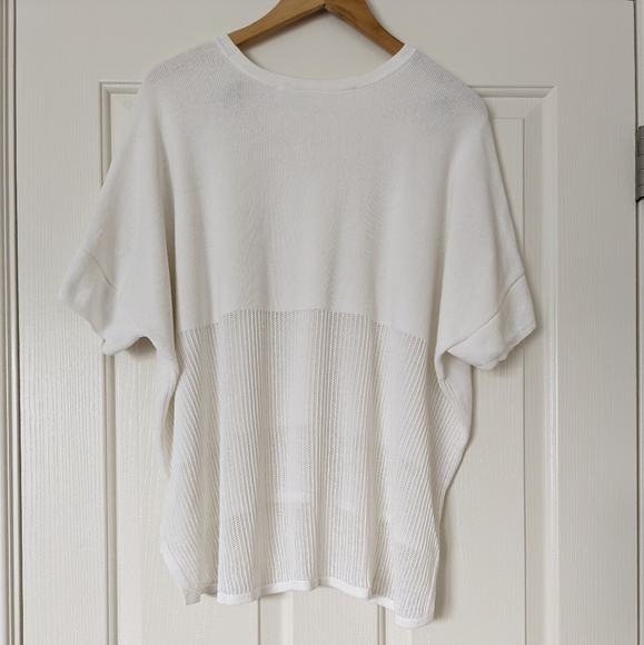 ATHLETA Kahala Short Sleeve Top Oversized Boxy Relaxed Fit High White Mesh Small - Picture 3 of 8